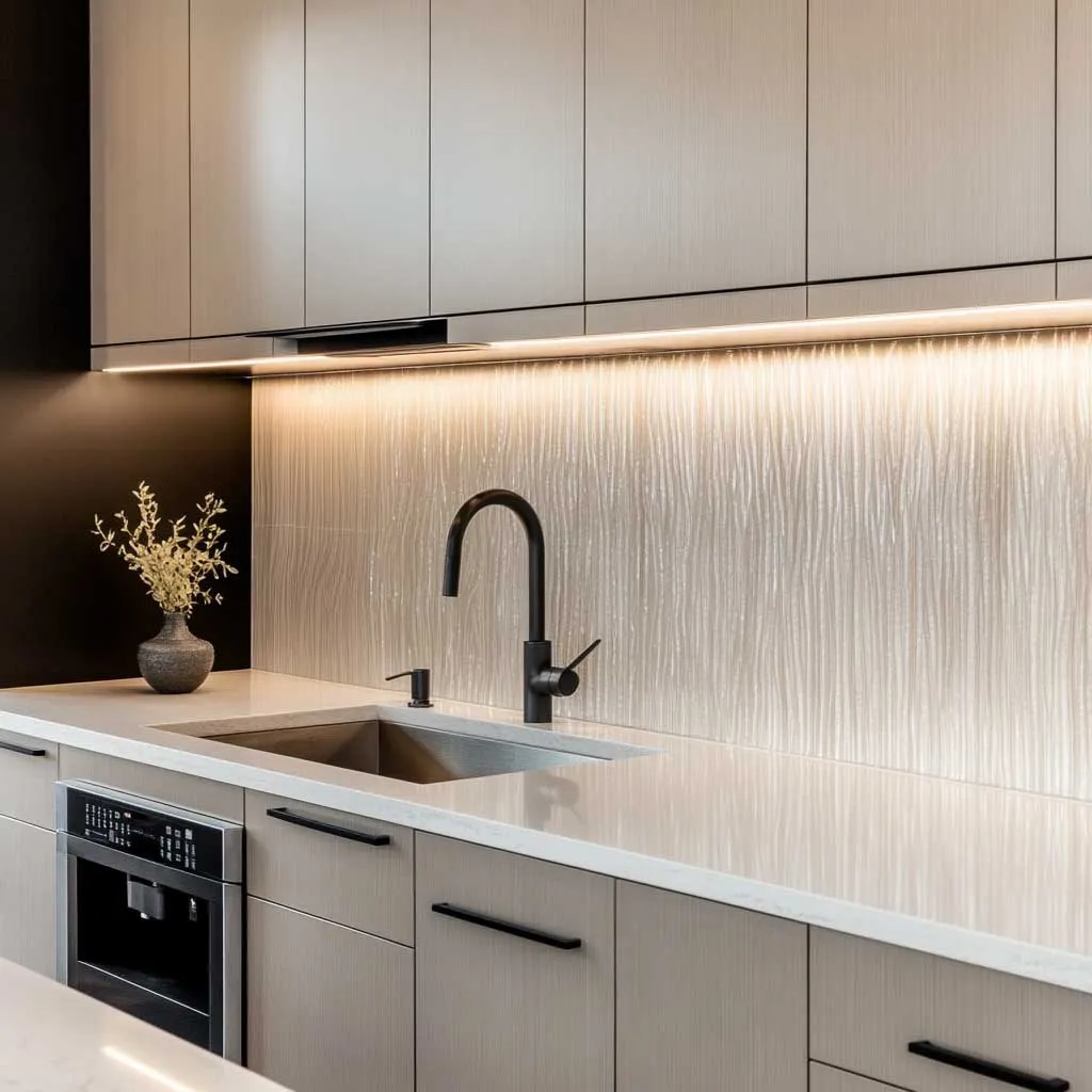 Kitchen island with pendant lights